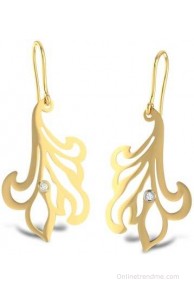 CaratLane Blossom Cut-out 18 K Diamond Gold Dangle Earring